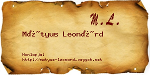 Mátyus Leonárd névjegykártya