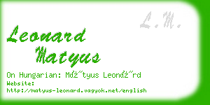 leonard matyus business card